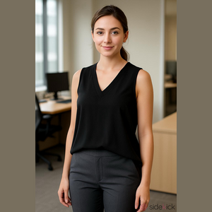 Worthington Black V Neck Sleeveless Tank Top Women's XS